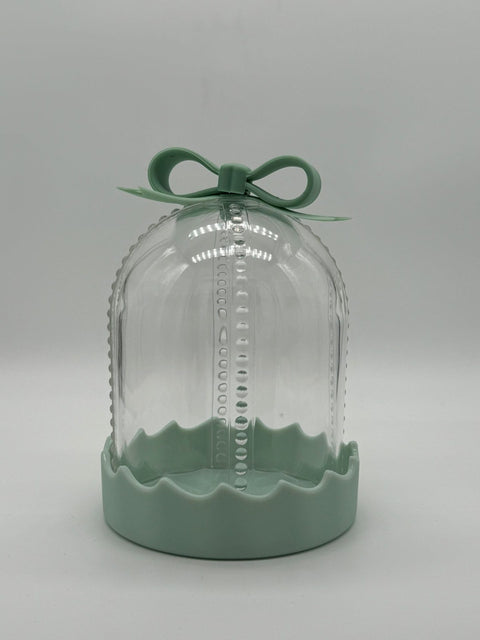 BACI MILANO Mini porta bonbon Alzatina con cupola in acrilico verde tiffany 9x14
