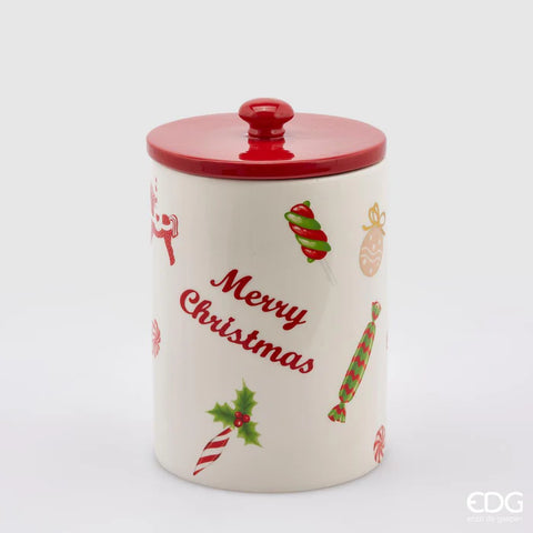 Edg Enzo De Gasperi Contenitore cilindrico Merry Christmas h17 d12