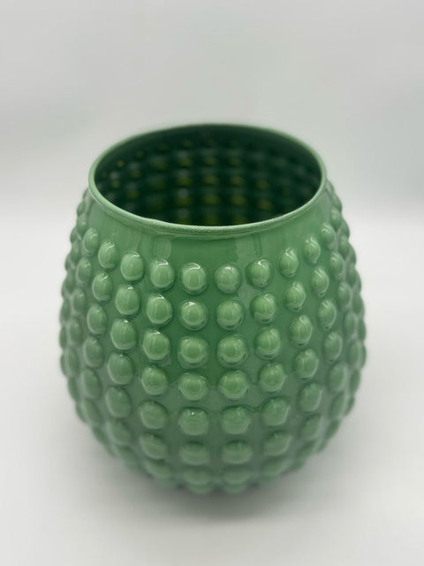 NON SOLO PELTRO VASO IN VETRO COLORATO CON 3 TULIPANI BIANCHI H 20 CM VERDE MARINO