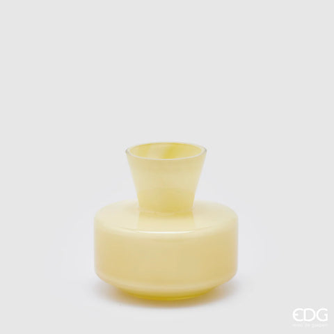 EDG Enzo De Gasperi Vaso Rotondo con collo Giallo H15 cm con scatola regalo edg