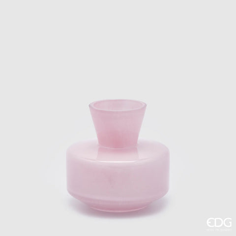 EDG Enzo De Gasperi Vaso Rotondo con collo Rosa Chiaro H15 cm con scatola regalo edg