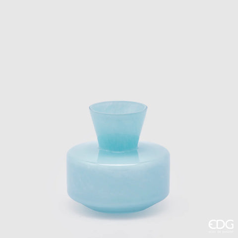EDG Enzo De Gasperi Vaso Rotondo con collo Celeste H15 cm con scatola regalo edg