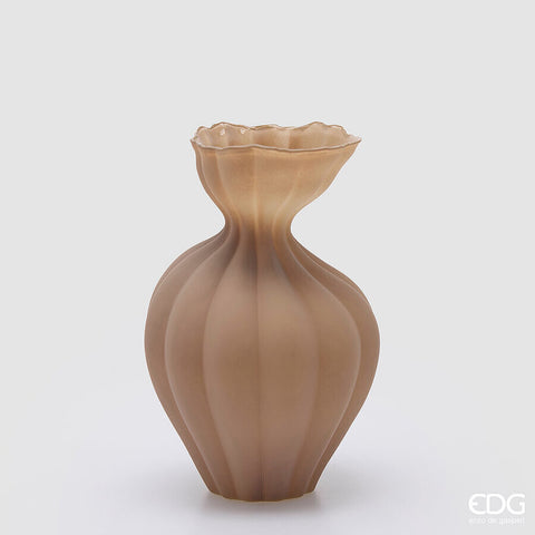 EDG Enzo De Gasperi Vaso Flow Sinuoso H30.5 cm Tortora