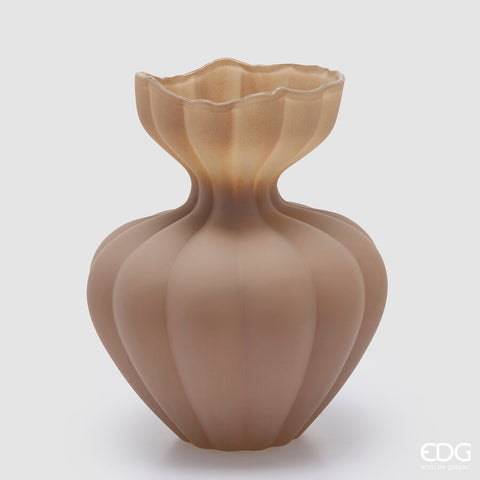 EDG Enzo De Gasperi Vaso Flow Sinuoso H32cm Tortora