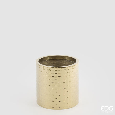 EDG ENZO DE GASPERI VASO ACCIAIO INTRECCIO ROTONDO H.35 D.35 C5 GOLD