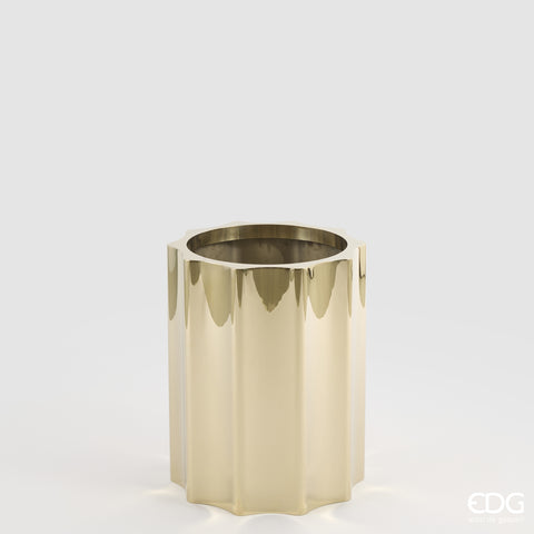 EDG ENZO DE GASPERI VASO ACCIAIO SCANALATO ROTONDO H.50 D.40 C5 GOLD