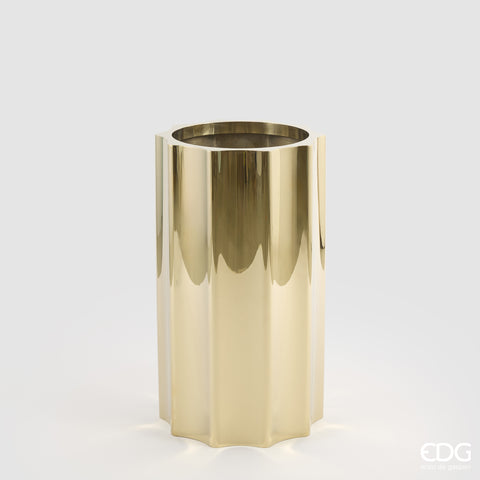 EDG ENZO DE GASPERI VASO ACCIAIO SCANALATO ROTONDO H.70 D.40 C5 GOLD