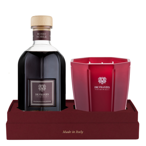 Vranjes Gift Box 500 ML PROFUMATORE & 500 GR CANDELA Rosso Nobile