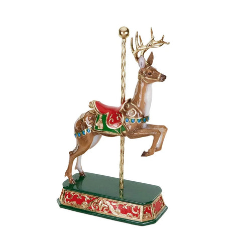GOODWILL Statuina Renna di Natale Carosello in resina 56,5CM