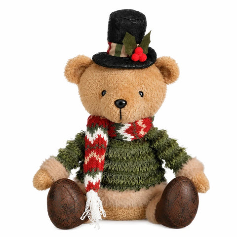 EDELMAN ORSETTO TEDDY ROSSO E VERDE  l21xw16xh23cm