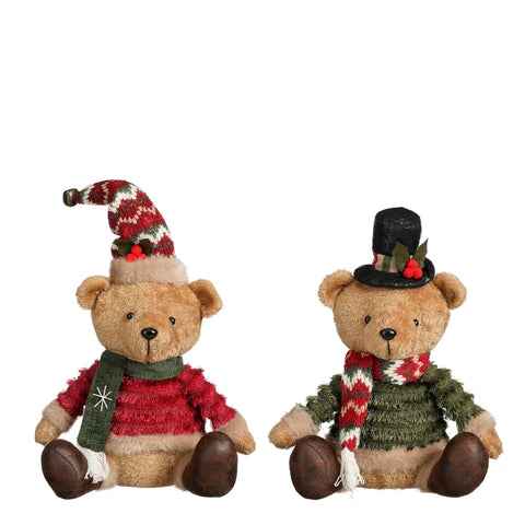 EDELMAN ORSETTO TEDDY ROSSO E VERDE  l21xw16xh23cm