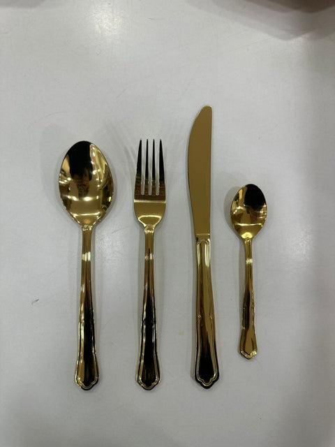 LA PREZIOSA LUXURY  POSATE SERVIZIO DA 24 ORO LUCIDO