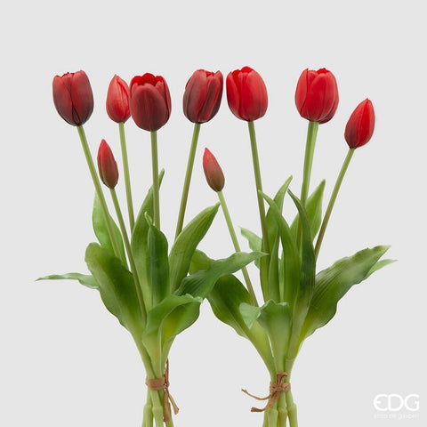 EDG Enzo De Gasperi Set 2 Bouquet Di Tulipani Sfumature Di Rosso