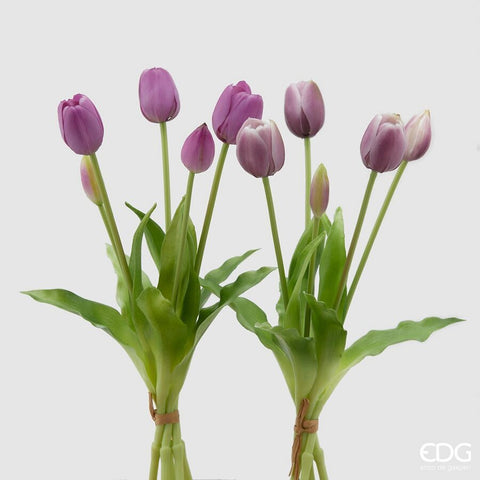 EDG Enzo De Gasperi Set 2 Bouquet Di Tulipani Sfumature Di Viola