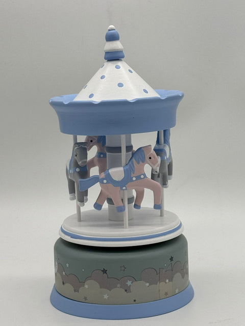 ENCANTADA CARILLON GIOSTRA BLUE NIGHT H 20 CM LEGNO AZZURRO