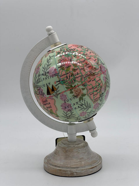 ENCANTADA GLOBO MAPPAMONDO MEDIO NAIF H 17 CM BASE LEGNO