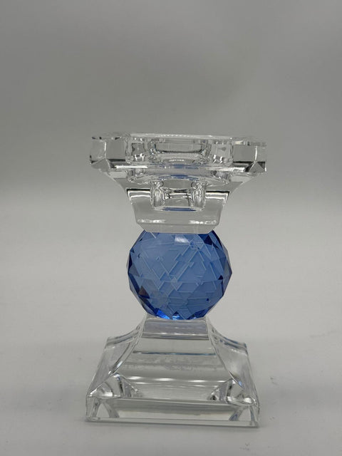 RANOLDI  CRISTALLO CANDELIERE IN CRISTALLO TRASPARENTE E AZZURRO 6X10