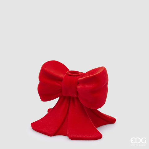 EDG ENZO DE GASPERI PORTACANDELA FIOCCO VELLUTO H.11 L.13 L.13 C4 ROSSO