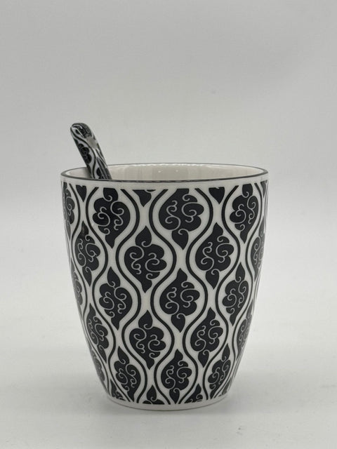TOKYO DESIGN STUDIO NIPPON BLACK TAZZA 8.4X6.5 C/CUCCHIAINO 3