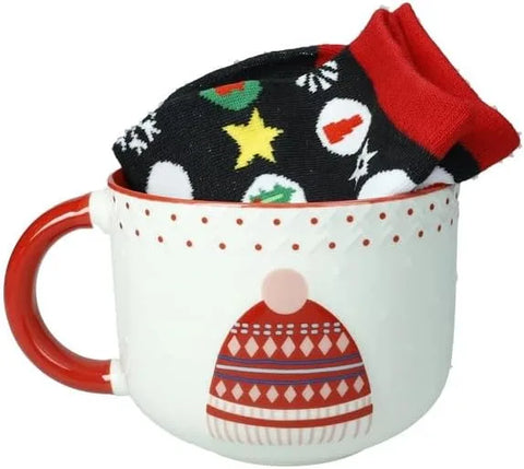 BRANDANI TAZZA COLAZIONE CAPPELLO NEW BONE CHINA  C/CALZINI COTONE