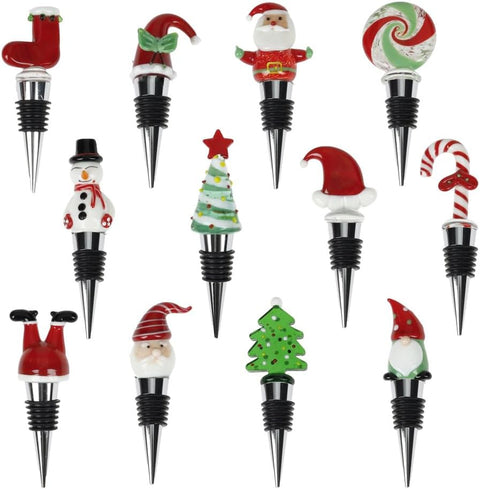 BRANDANI TAPPO CHRISTMAS GIOIELLO DECORI E COLORI ASSORTITI DISPLAY VETRO/ZINC ALLOY 12 PZ