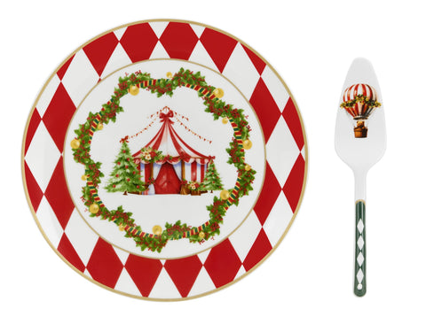 FADE XMAS CIRCUS PIATTO PANETTONE C/PALETTA CM.30