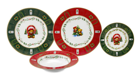 FADE XMAS TEDDY SERVIZIO TAVOLA 18 PZ.