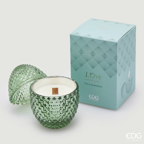 EDG Enzo de Gasperi Candela Uovo Ninfea e Muschio H12 D8 cm