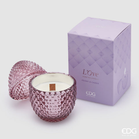 EDG Enzo de Gasperi Candela Uovo Peonia e Cassis H12 D8 cm