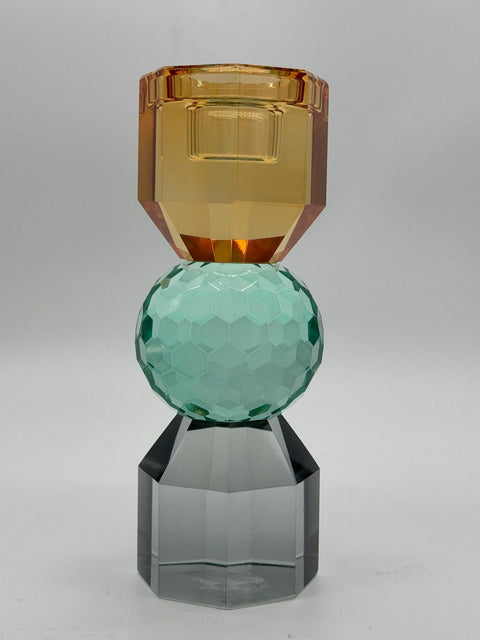 RANOLDI CRISTALLO CANDELIERE IN CRISTALLO FUME', AMBRA E VERDE 8X16