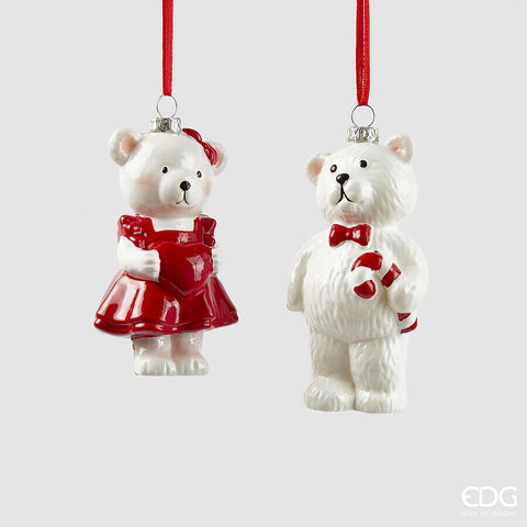 EDG ENZO DE GASPERI ADDOBBO ORSO 2 ASS. H.11,5 L.5 L.6,5 C4 BIANCO E ROSSO