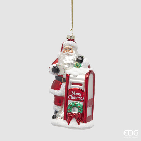 EDG ENZO DE GASPERI ADDOBBO BABBO POSTA WHITE RED H 14 CM