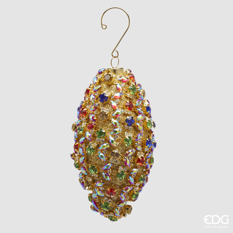 EDG ENZO DE GASPERI ADDOBBO FUSO STRASS MULTICOLOR H 14 CM D 7 CM