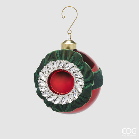 EDG ENZO DE GASPERI ADDOBBO PALLA STRASS  RED D 10 CM