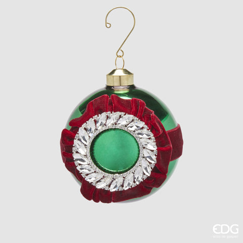 EDG ENZO DE GASPERI ADDOBBO PALLA STRASS GREEN D 10 CM