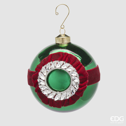 EDG ENZO DE GASPERI ADDOBBO PALLA STRASS RED D 12 CM