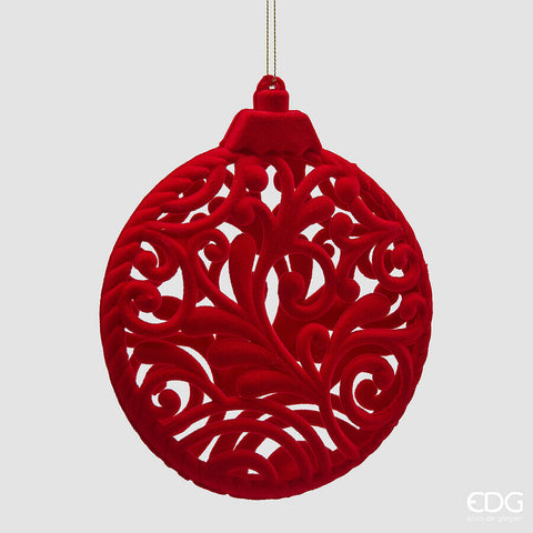 EDG ENZO DE GASPERI ADDOBBO MEDAGLIONE VELVET D.15 C5 VELLUTO ROSSO