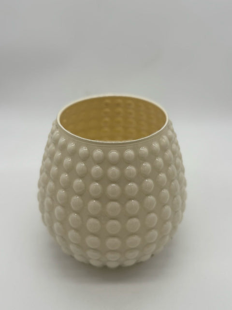 NON SOLO PELTRO VASO IN VETRO COLORATO CON 3 TULIPANI BIANCHI H 15 CM AVORIO