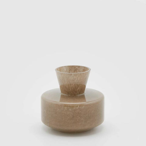 EDG Enzo De Gasperi Vaso Rotondo con collo Tortora H15 cm con scatola regalo edg
