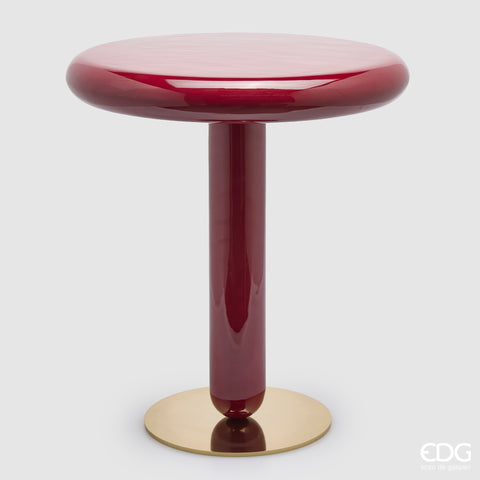 EDG ENZO DE GASPERI TAVOLO GLOSSY ROTONDO H.45 D.45 C6 BORDEAUX