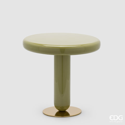 EDG ENZO DE GASPERI TAVOLO GLOSSY ROTONDO H.35 D.35 C6 OLIVE
