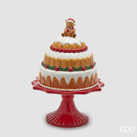 EDG ENZO DE GASPERI ALZATA CON CUPOLA TORTA H.31 D.23 C5 BIANCO E ROSSO