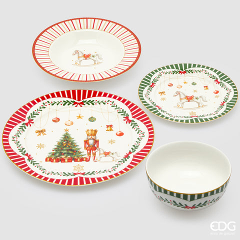 EDG ENZO DE GASPERI PIATTO XMAS-MIX 4 ASS. CF 24PZ C6 VERDE E ROSSO