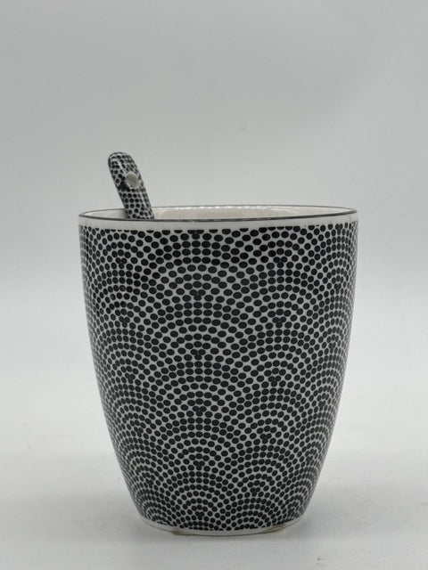 TOKYO DESIGN STUDIO NIPPON BLACK TAZZA 8.4X6.5 C/CUCCHIAINO 1