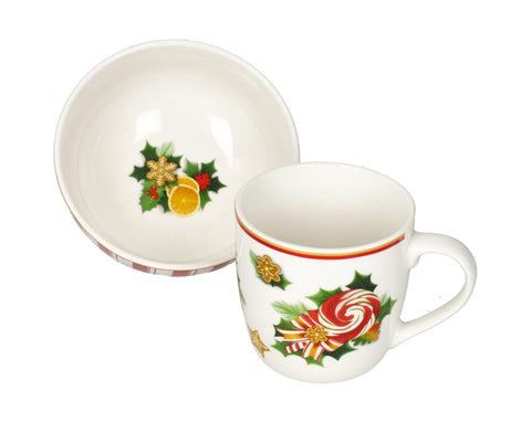 BRANDANI MUG C/CIOTOLA LE CHICCHE SET 2 PZ NEW BONE  CHINA