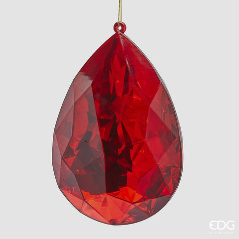EDG ENZO DE GASPERI DECORO DIAMANTE GOCCIA DA APPENDERE H.23 L.16 L.10 C5 ROSSO
