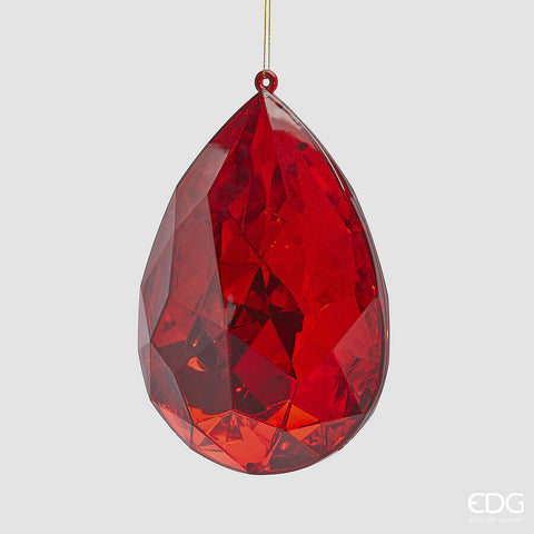 EDG ENZO DE GASPERI DECORO DIAMANTE GOCCIA DA APPENDERE H.19 L.12,5 L.7,5 C5 ROSSO