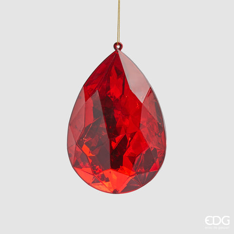EDG ENZO DE GASPERI DECORO DECORO DIAMANTE GOCCIA DA APPENDERE H.15 L.10 L.6 C5 ROSSO