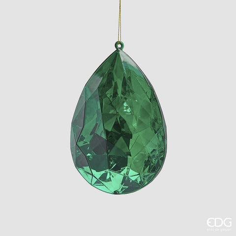 EDG ENZO DE GASPERI DECORO DIAMANTE GOCCIA DA APPENDERE H.15 L.10 L.6 C5 VERDE SMERALDO