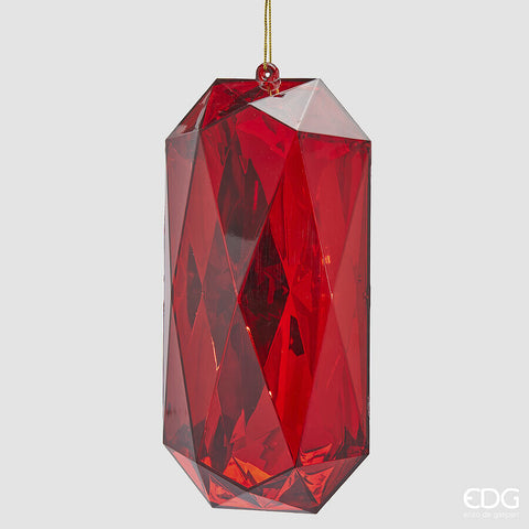 EDG ENZO DE GASPERI DECORO DIAMANTE RETTANGOLARE DA APPENDERE H.22 L.11 L.8 C5 ROSSO